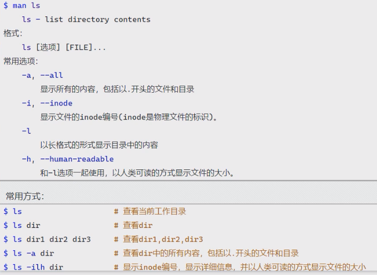 查看目录内容