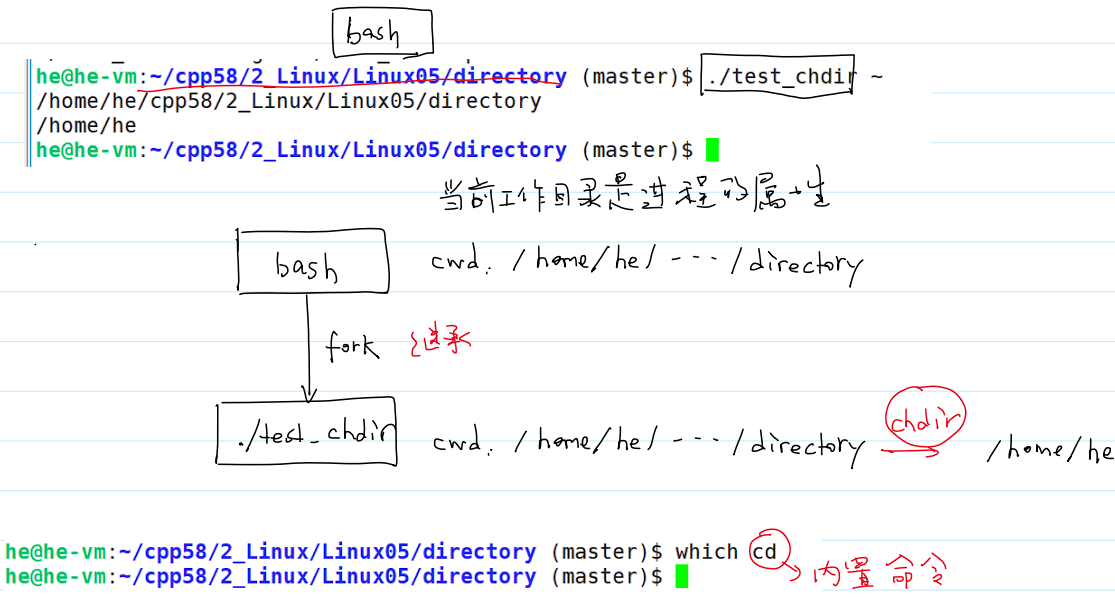 chdir() 运行结果