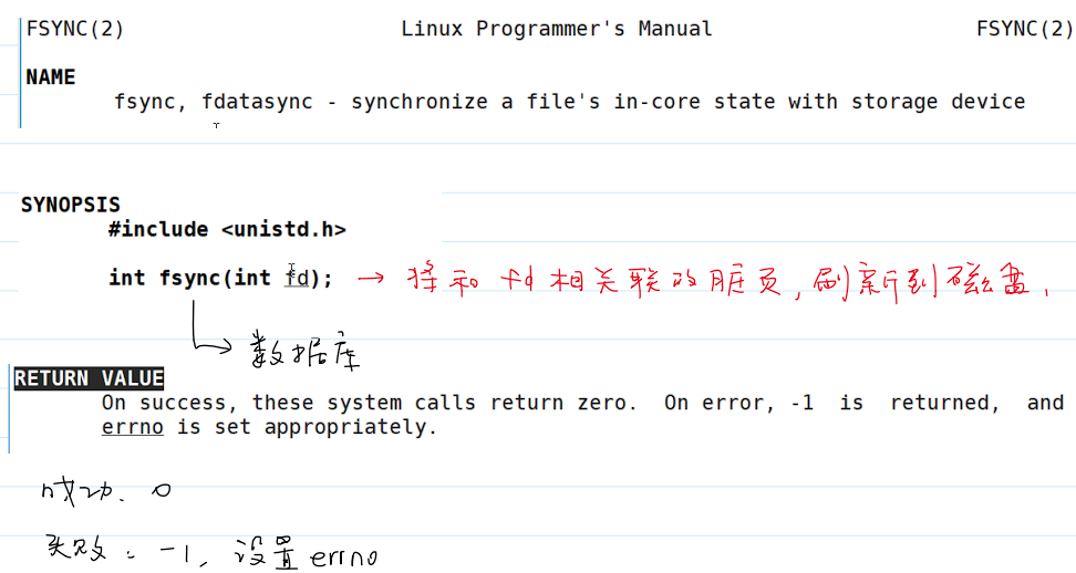 系统调用 fsync()